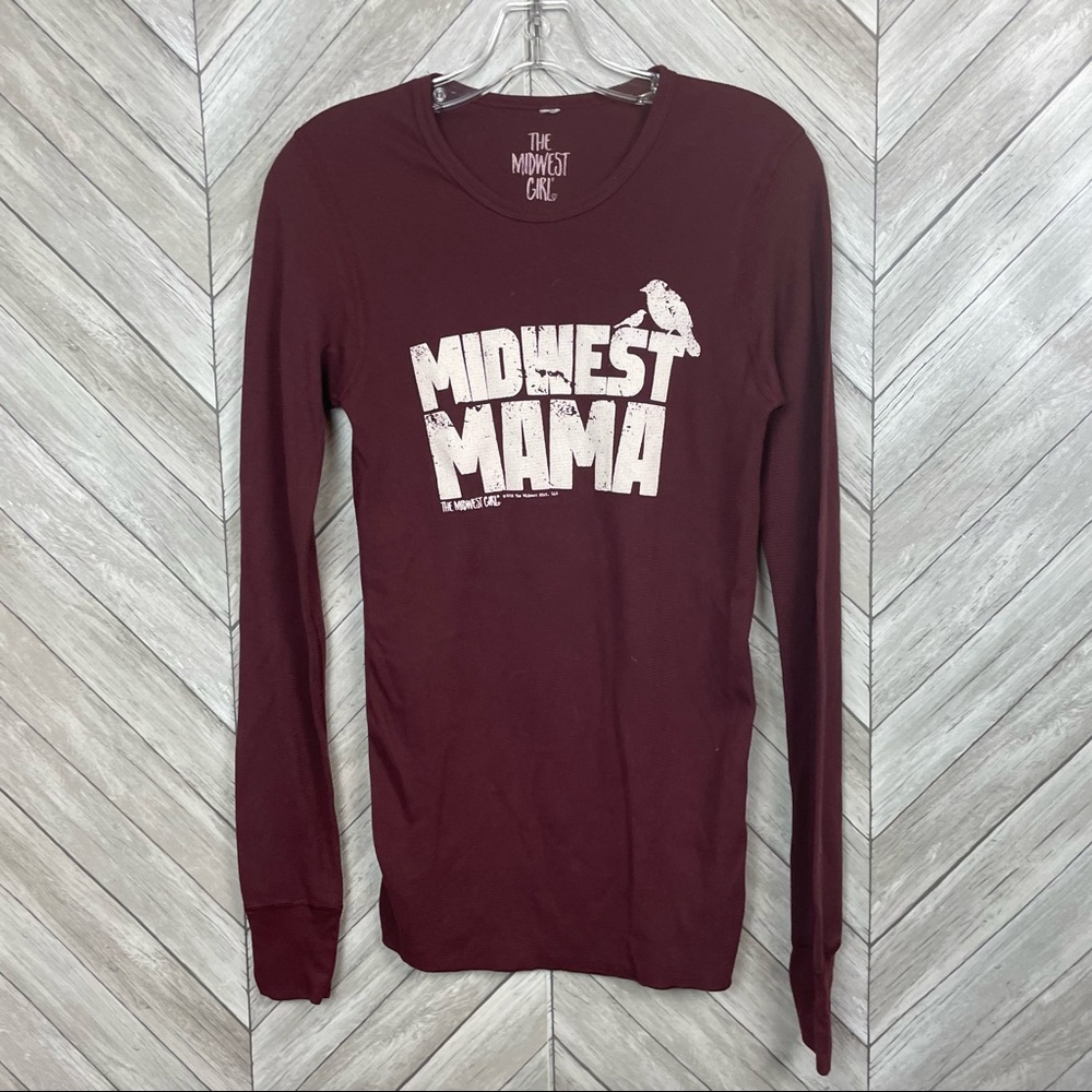 The Midwest Girl long sleeve Henley Shirt small